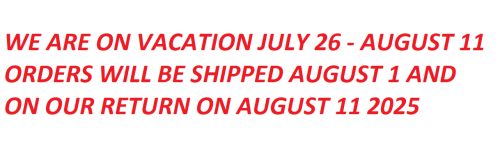 We're away on vacation, orders will be delayed